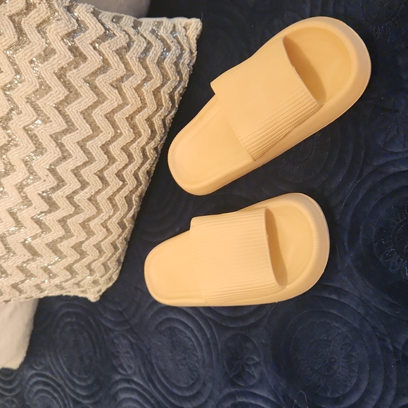 Cozi Pillow Slides Brand New with bag! NWT Beige Color Size 10 - Picture 2 of 4